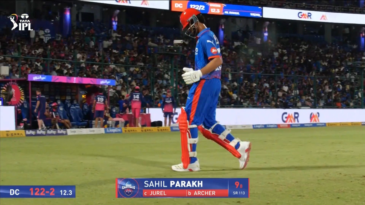 IPL 2026 M62: DC vs RR - Sahil Parakh Wicket