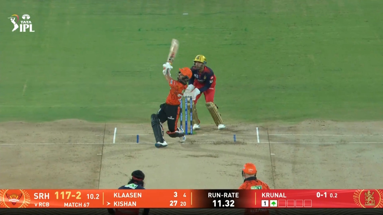 IPL 2026 M67: SRH vs RCB - Ishan Kishan Six background