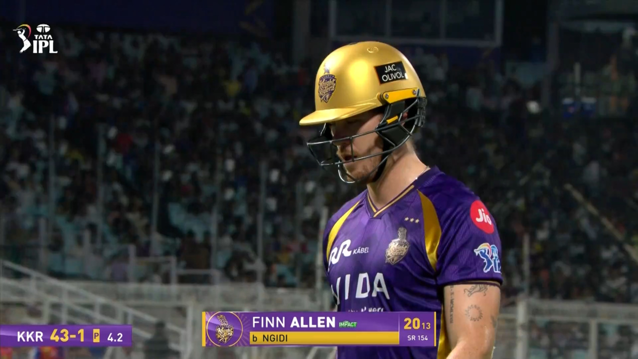 IPL 2026 M70: KKR vs DC - Finn Allen Wicket background