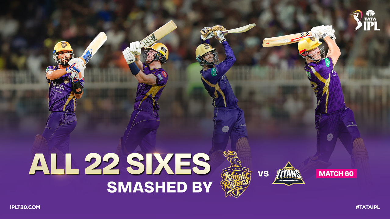 22 Mighty Maximums! KKR's Six-hitting fest vs GT