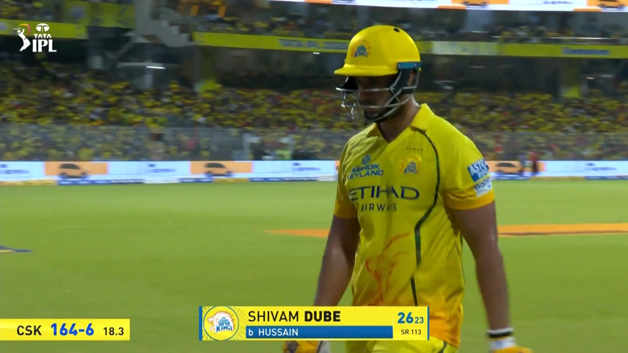 IPL 2026 M63: CSK vs SRH - Shivam Dube Wicket
