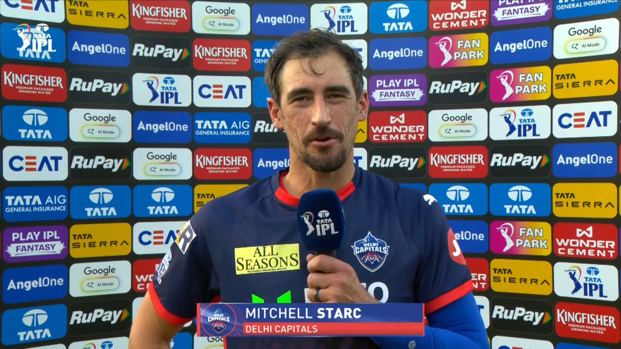 IPL 2026 M62: DC vs RR - Mitchell Starc Interview background
