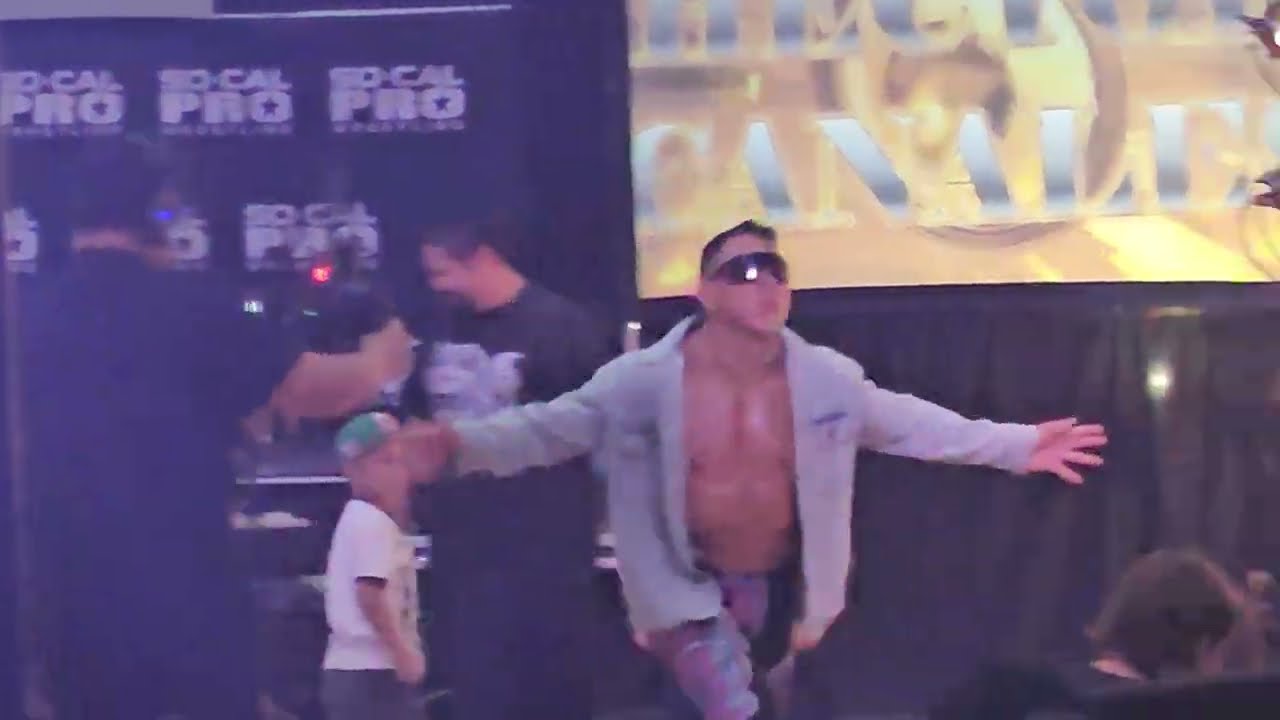 @RealHectorCanales making his entrance at SoCal Pro 19 Anniversary show in Oceanside, CA (4.11.26) background