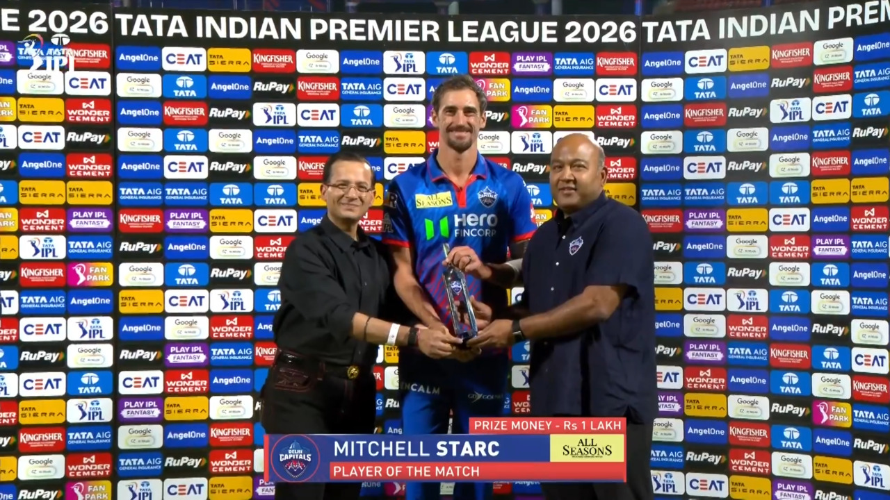 IPL 2026 M62: DC vs RR - Player of the Match - Mitchell Starc