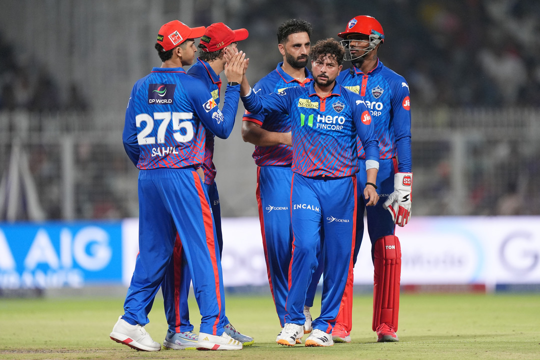 Kuldeep Yadav traps KKR in his web with 3/29 background