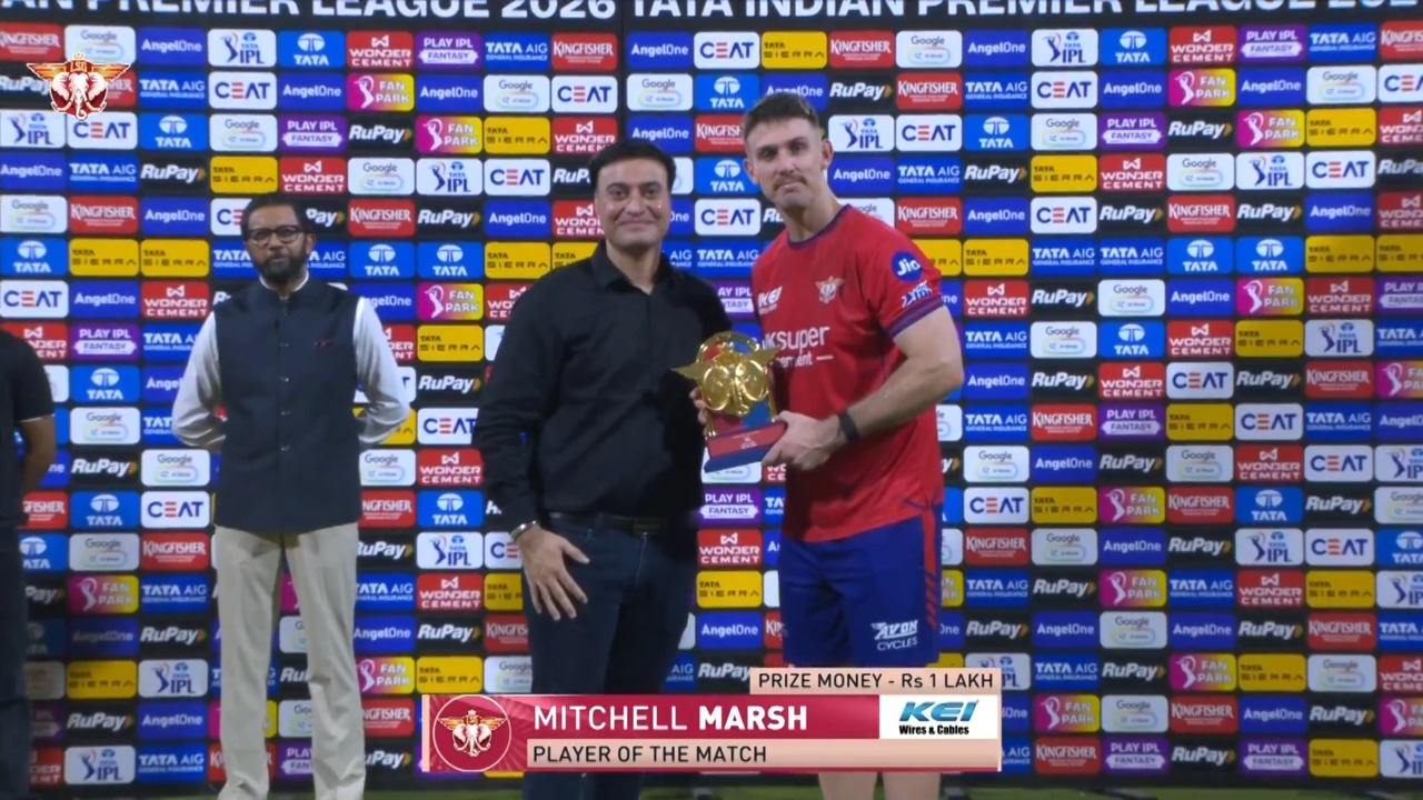 IPL 2026 M59: LSG vs CSK - Player of the Match - Mitchell Marsh background