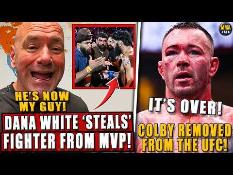Dana White STEALS fighter from MVP! Colby Covington REMOVED from the UFC roster! Poirier RIPS Diaz! background