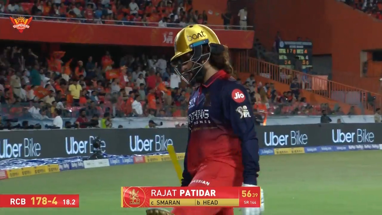 IPL 2026 M67: SRH vs RCB - Rajat Patidar Wicket background