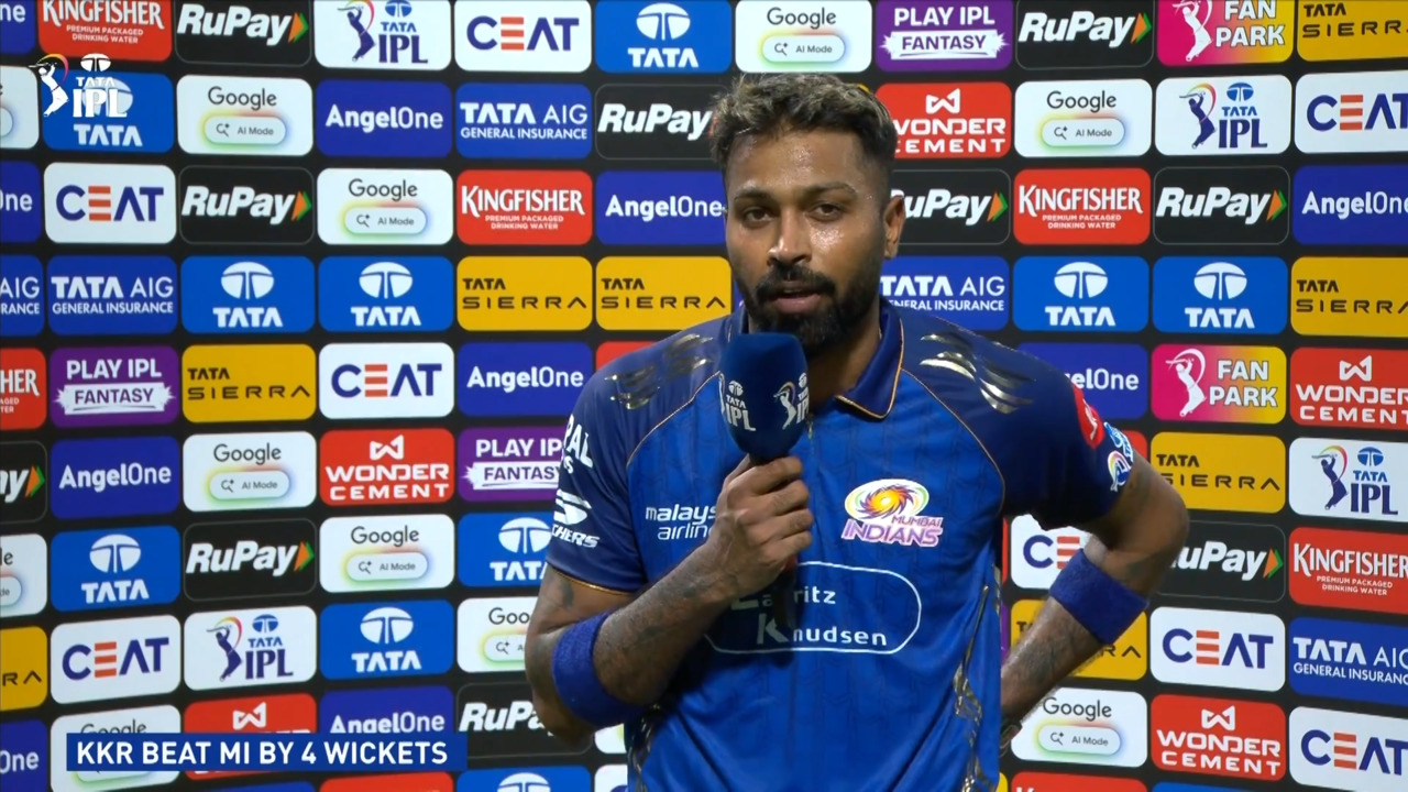 IPL 2026 M65: KKR vs MI - Hardik Pandya Interview background