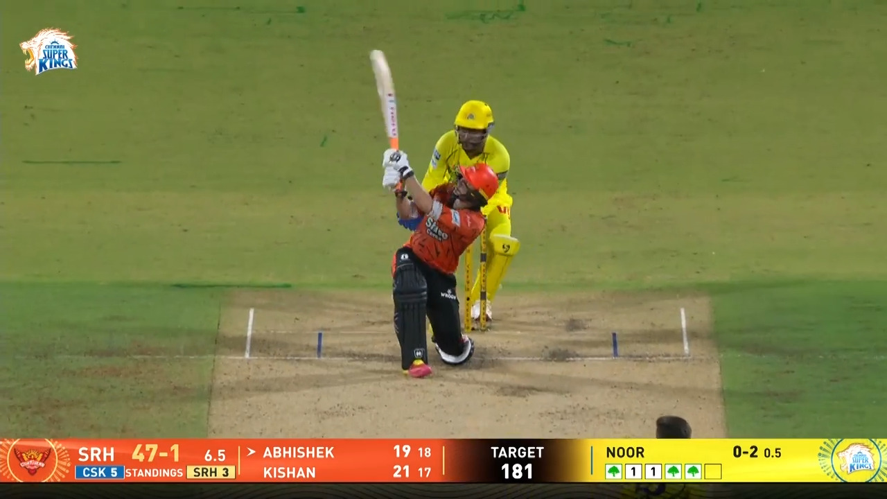 IPL 2026 M63: CSK vs SRH - Abhishek Sharma Six background