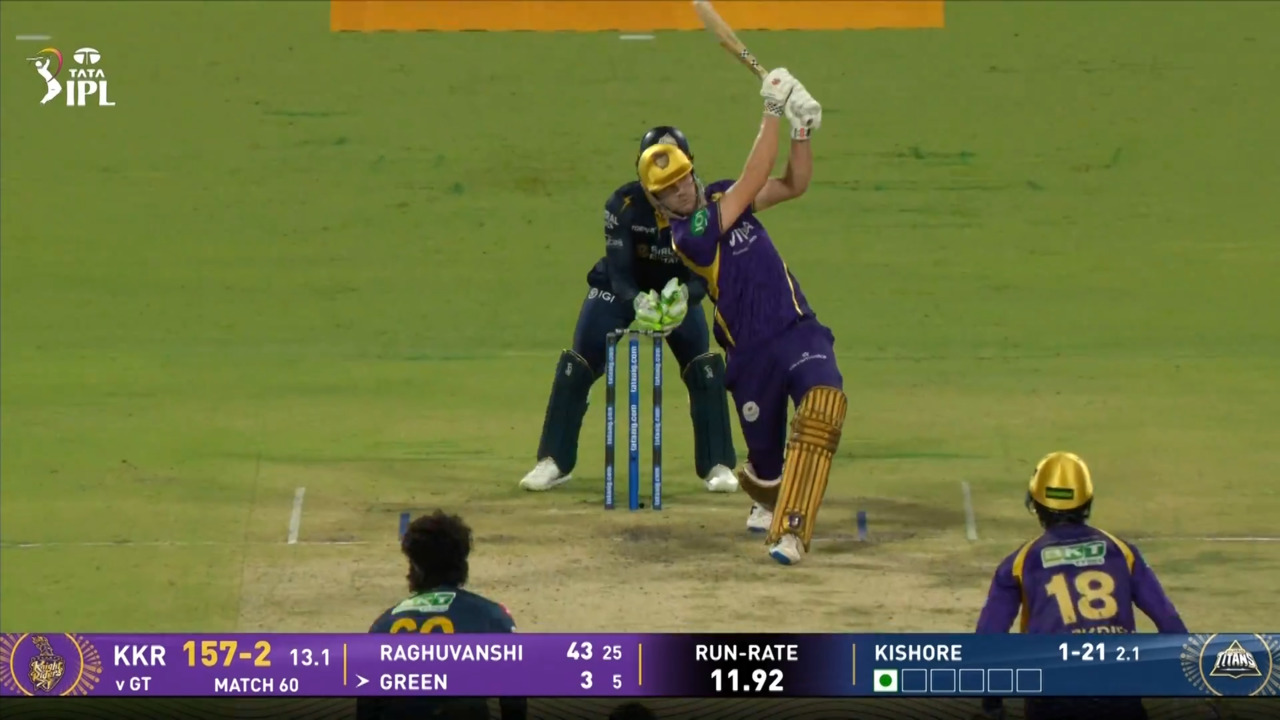 IPL 2026 M60: KKR vs GT - Cameron Green Six