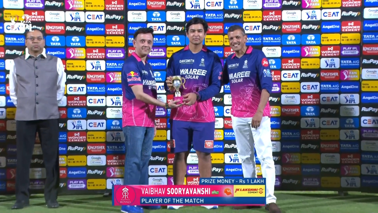 IPL 2026 M64: RR vs LSG - Player of the Match - Vaibhav Sooryavanshi background