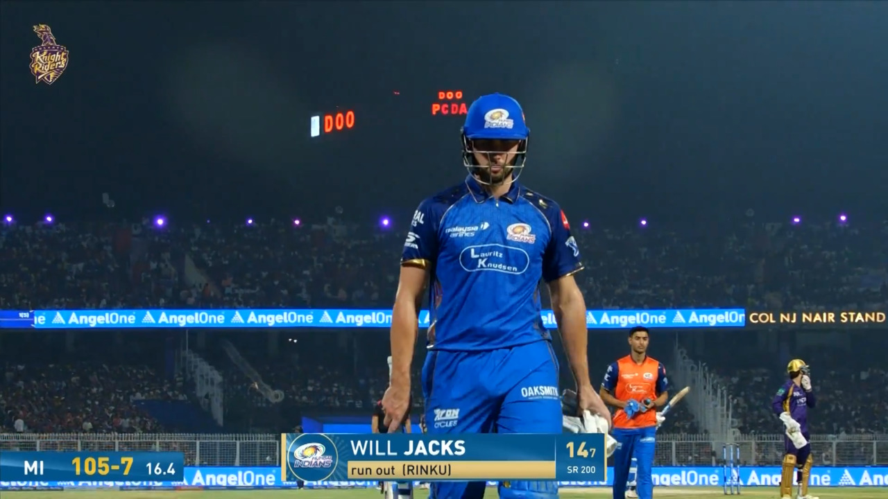 IPL 2026 M65: KKR vs MI - Will Jacks Wicket background