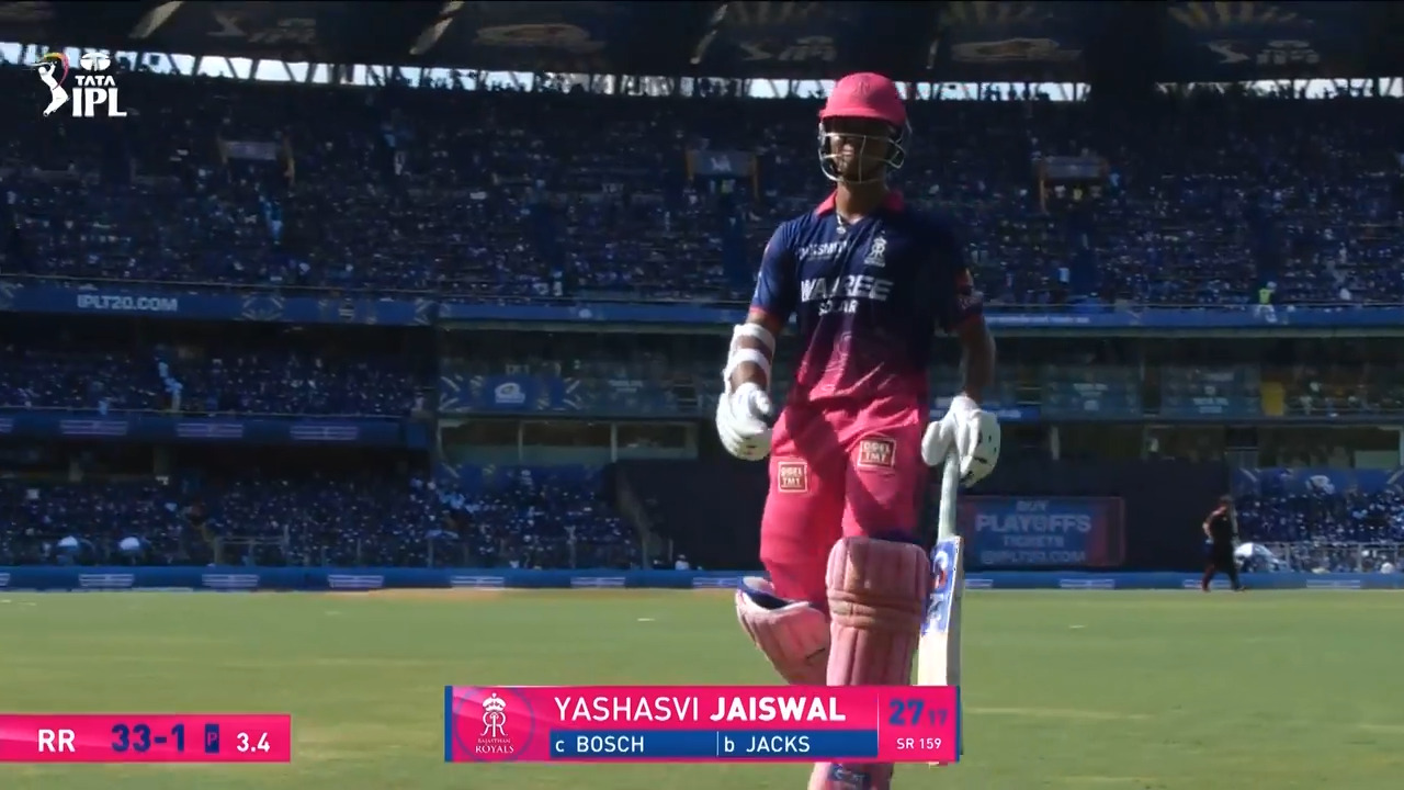 IPL 2026 M69: MI vs RR - Yashasvi Jaiswal Wicket
