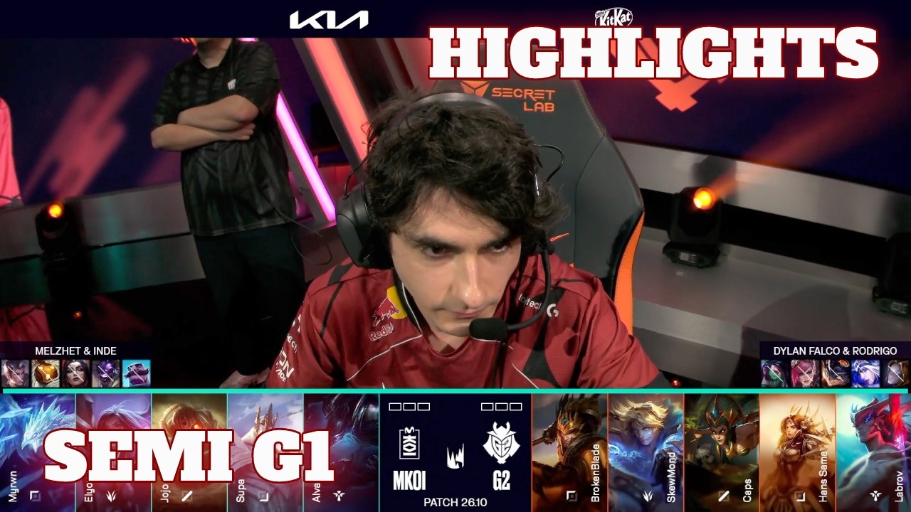 MKOI vs G2 - Game 1 Highlights | Semi Final LEC Spring 2026 Playoffs | Movistar KOI vs G2 Esports G1 background