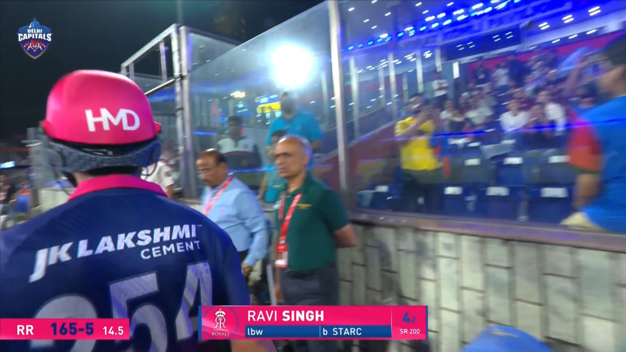 IPL 2026 M62: DC vs RR - Ravi Singh Wicket background