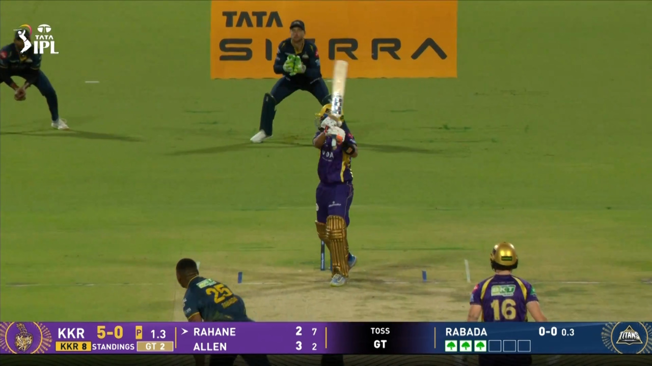 IPL 2026 M60: KKR vs GT - Ajinkya Rahane Six background