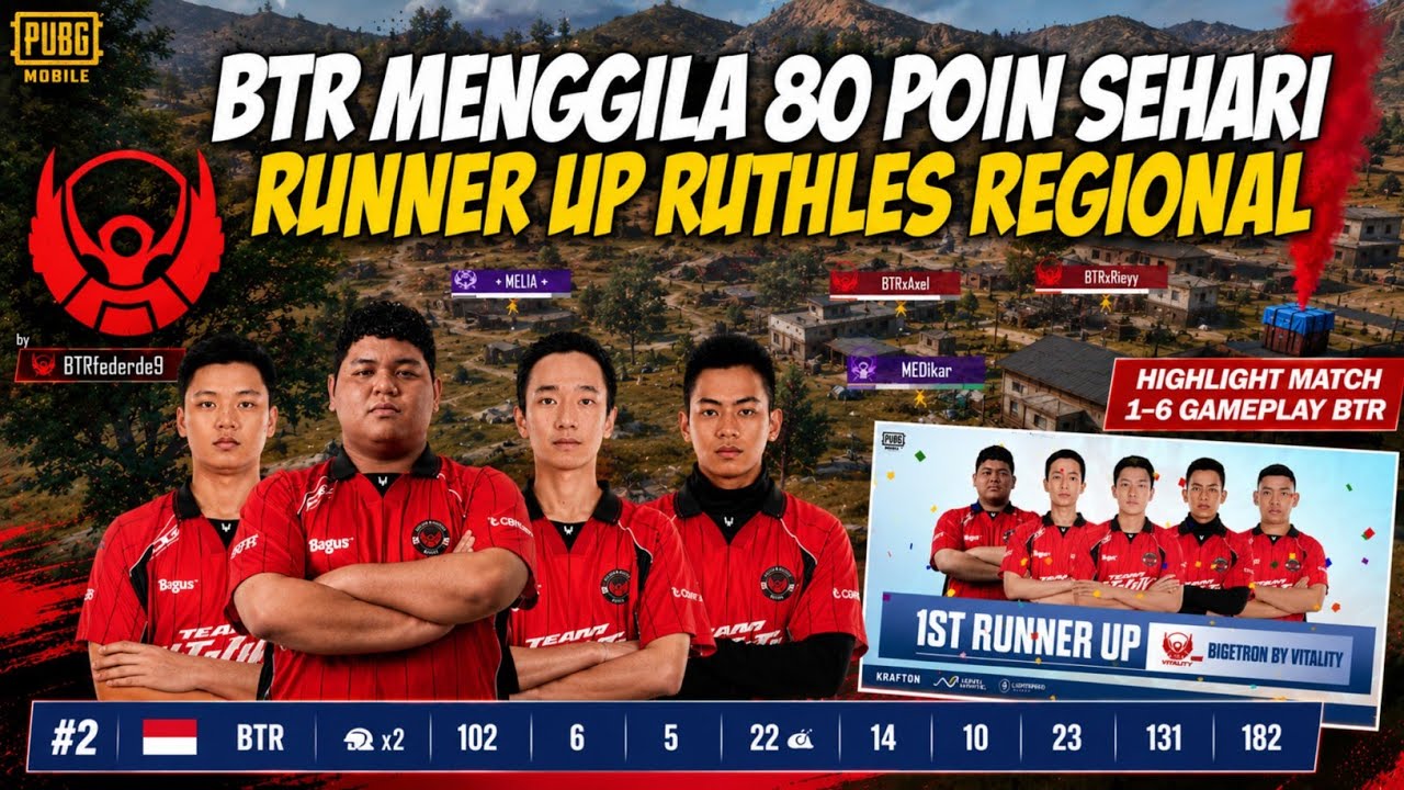 GAMEPLAY BTR KEJAR SETORAN 80 POIN SEHARI! MATCH 1-6 HIGHLIGHT RUTHLES REGIONAL