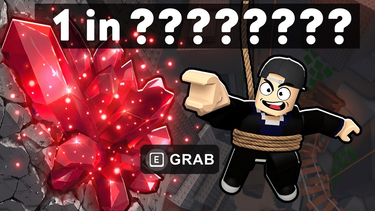 Grabbing a 1 in 7,594,737 Ore in Roblox Grab Ores background