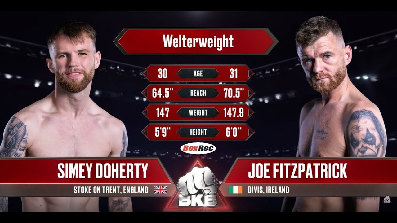 Simey Doherty vs Joe Fitzpatrick | Full Bare Knuckle Boxing Fight | BKB 54 2026-05-26 19:18 background