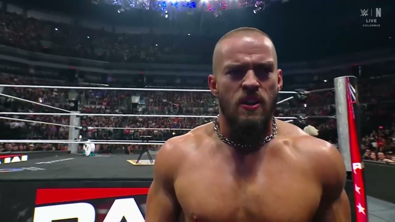 Austin Theory Attacks Hendry with a Steel Chair - WWE RAW 25/05/2026 background