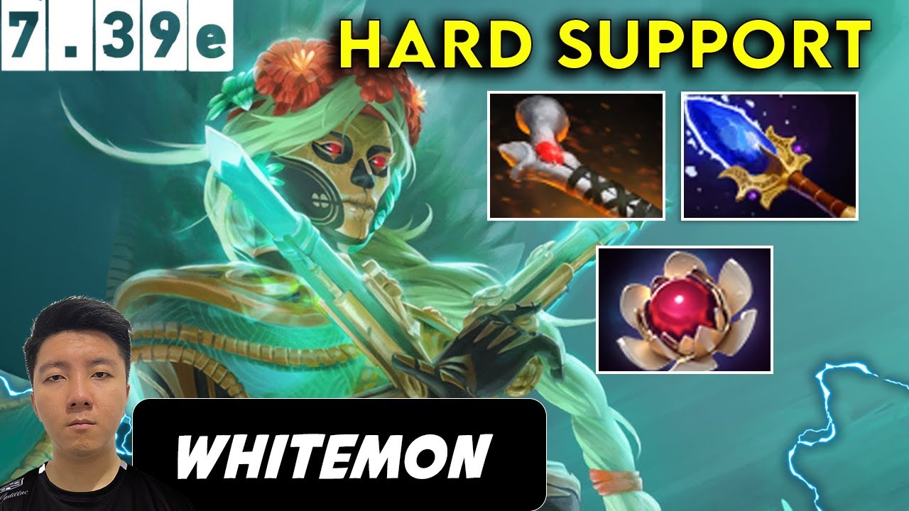 Whitemon Muerta Hard Support - Dota 2 Patch 7.39E Pro Player Full gameplay background