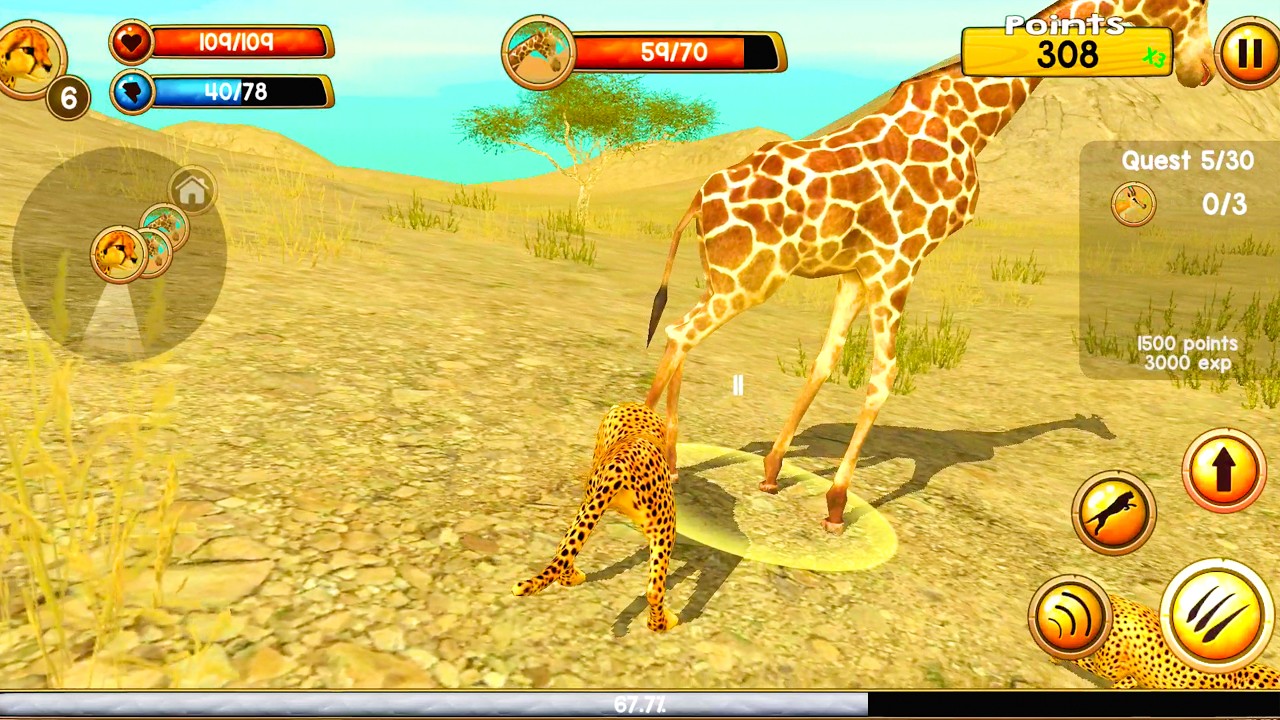 Wild Cheetah Simulator 3D Android Gameplay - Hunting & Survival (Part 6)