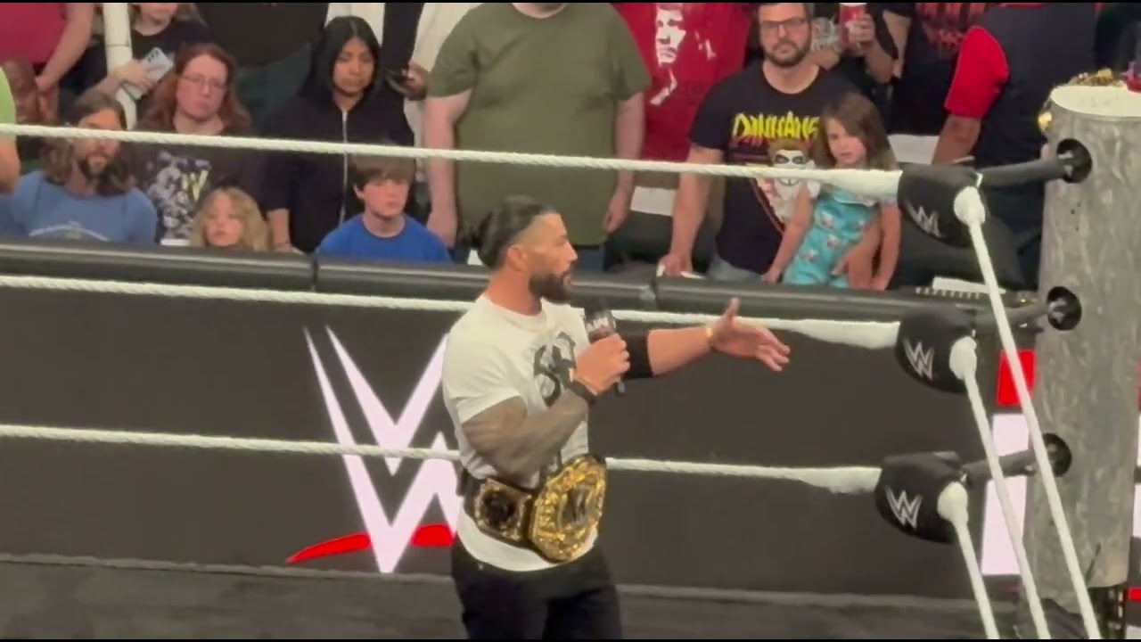 Roman Reigns face to face with Jacob Fatu - WWE Raw 5/25/2026 background