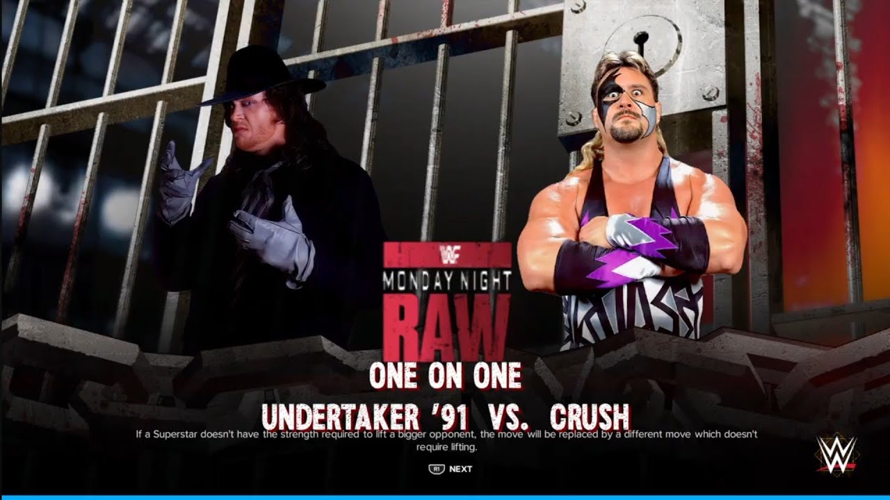 Undertaker vs Crush. Monday Night Raw. WWE 2K24