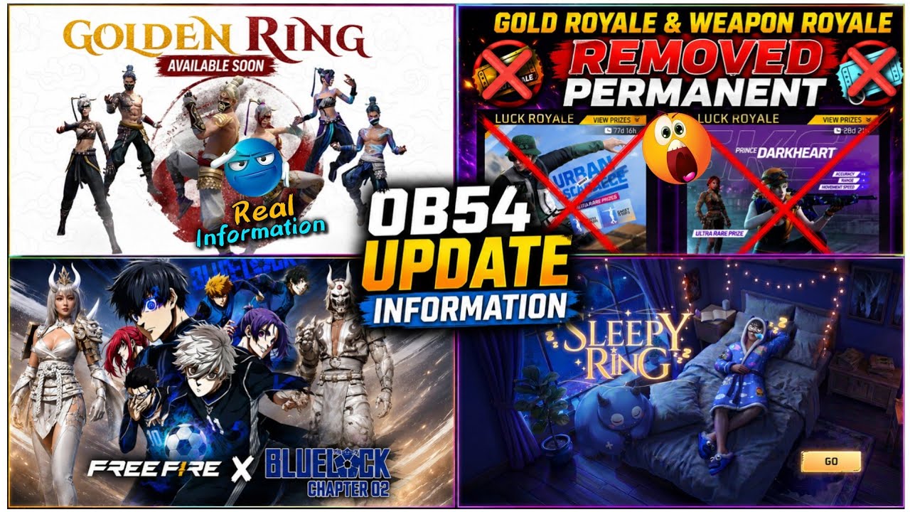 Golden Shade Bundle Return Free Fire💥| Gold Royale & Weapon Royale Removed | Ob54 Update Free Fire background
