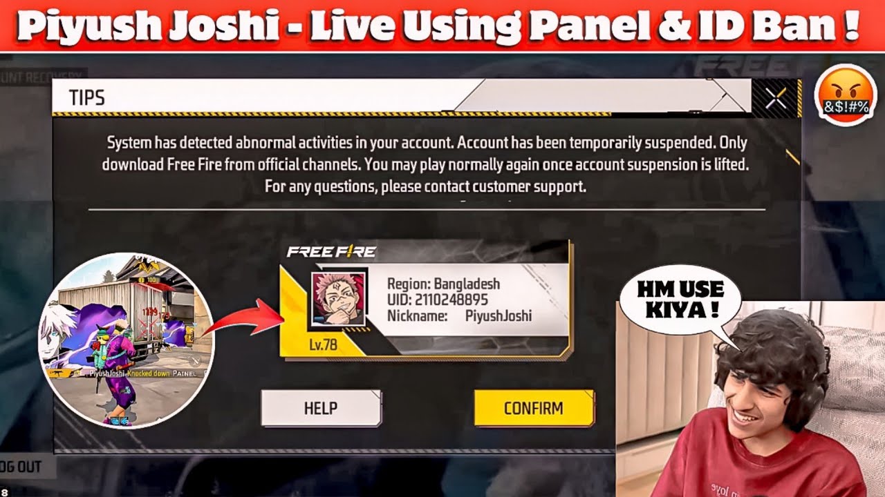 WHAT - Piyush Joshi Openly Using Panel in Live !🤬|| Piyush Joshi - Account Got Banned !🙏