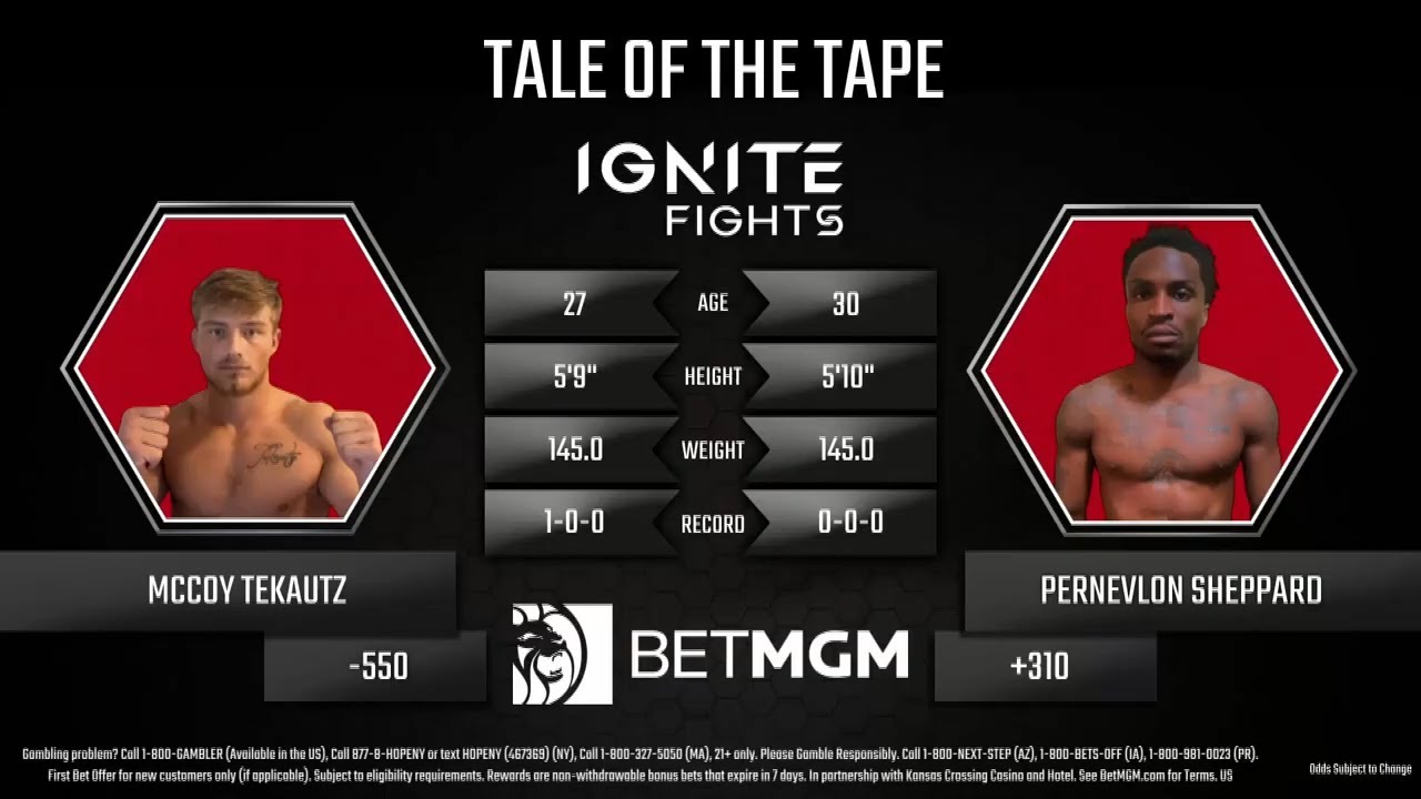 McCoy Tekautz vs. Pernevlon Sheppard - IGNITE Fights 113 background