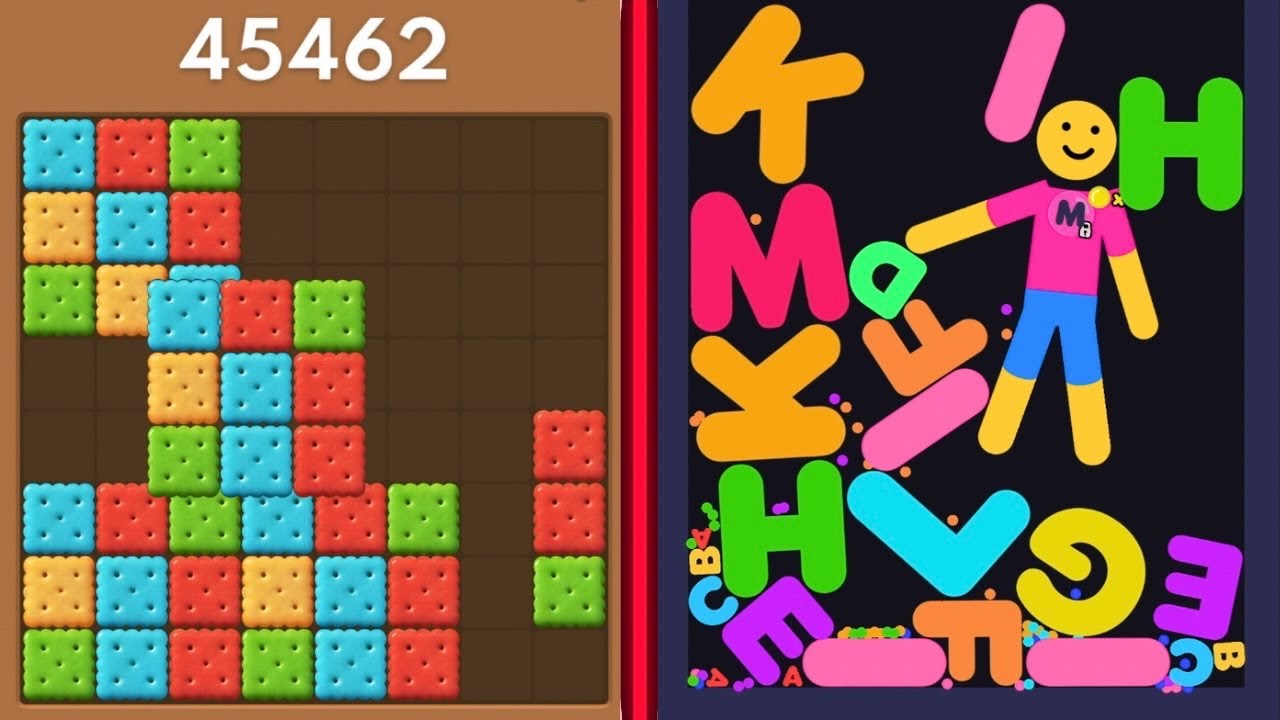 Block Blast Puzzle 🧩 VS I Like ABC Merge Alphabet Puzzle 🔤✨ Satisfying Gameplay 🎮🔥