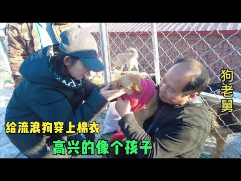 感谢爱心网友给狗狗买的棉衣,给毛孩子穿上抵抗严寒,温暖过冬