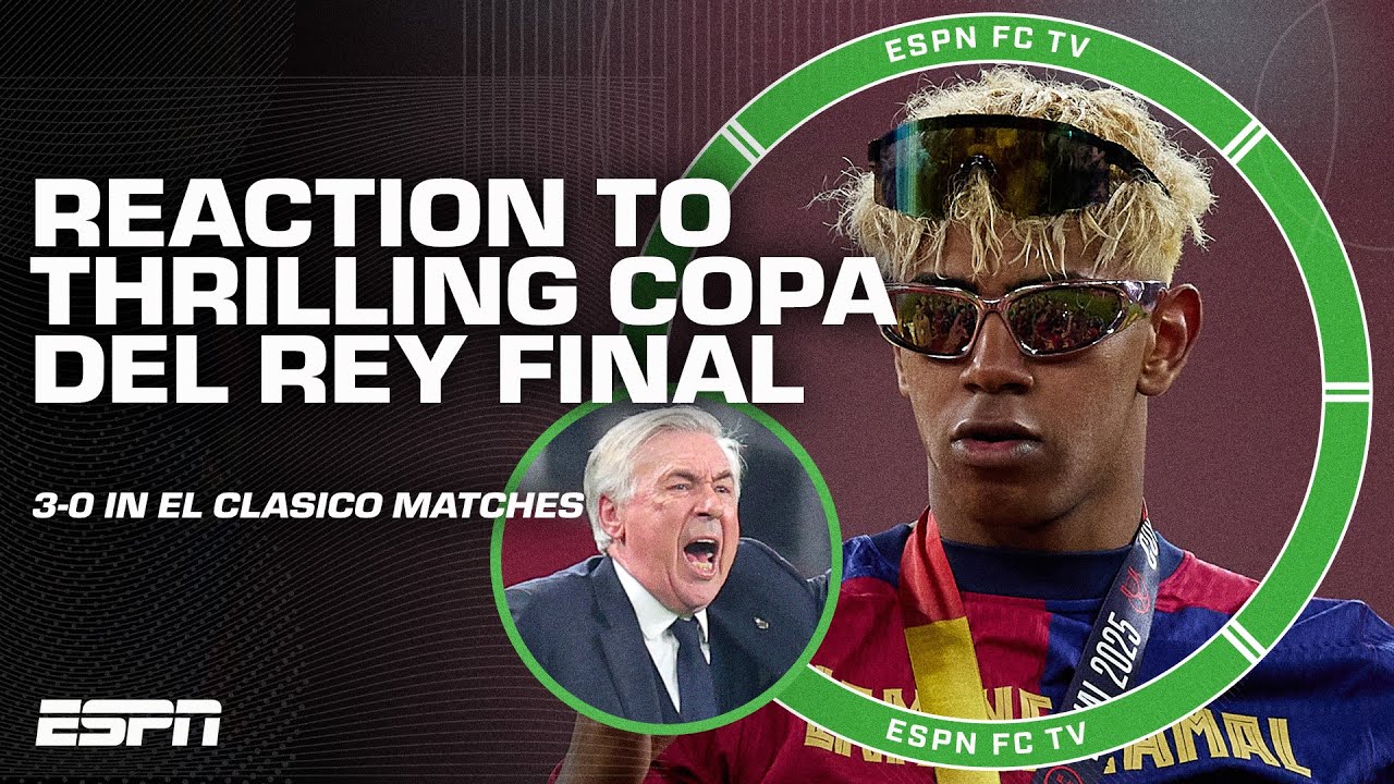 FULL REACTION: Barcelona wins Copa del Rey in THRILLER vs. Real Madrid | ESPN FC background