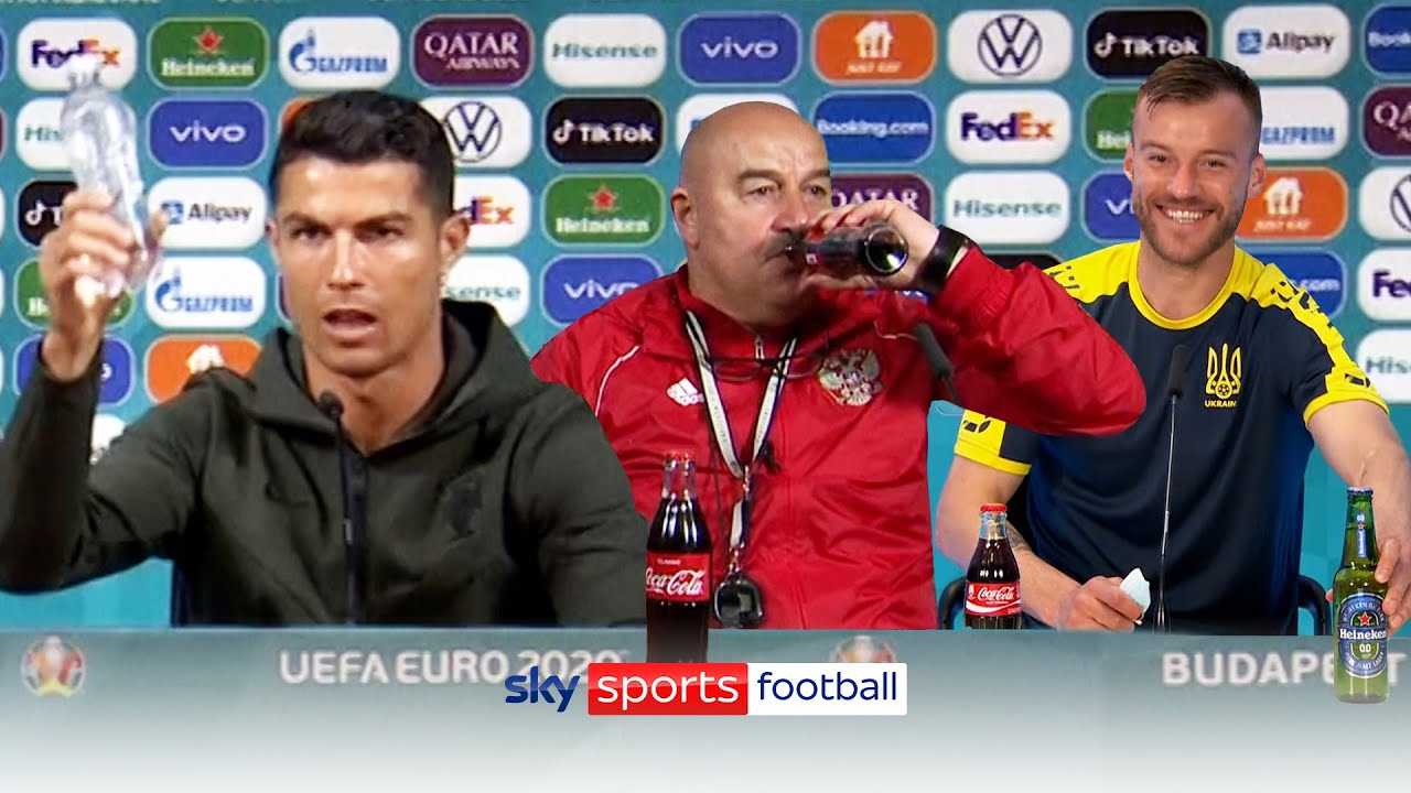 Ronaldo's bottle removing trend sweeps across Euro 2020 😆🥤 backdrop