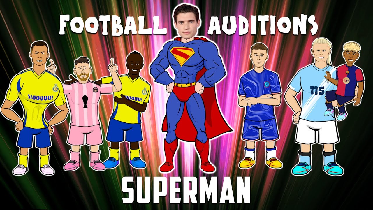 Footballers audition for SUPERMAN! background