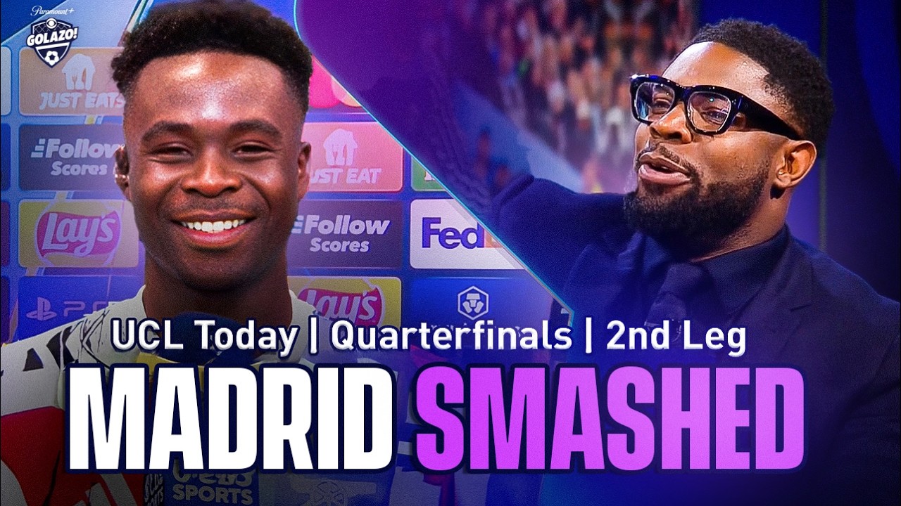 Arsenal SMASH Real MadridЁЯдл | Saka Interview After 5-1 Smashing and Panenka! | UCL Today background