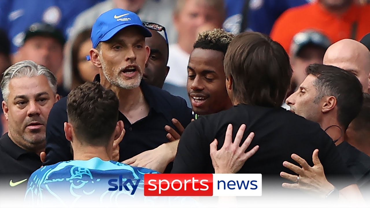 Thomas Tuchel and Antonio Conte sent off after a dramatic Harry Kane leveller background
