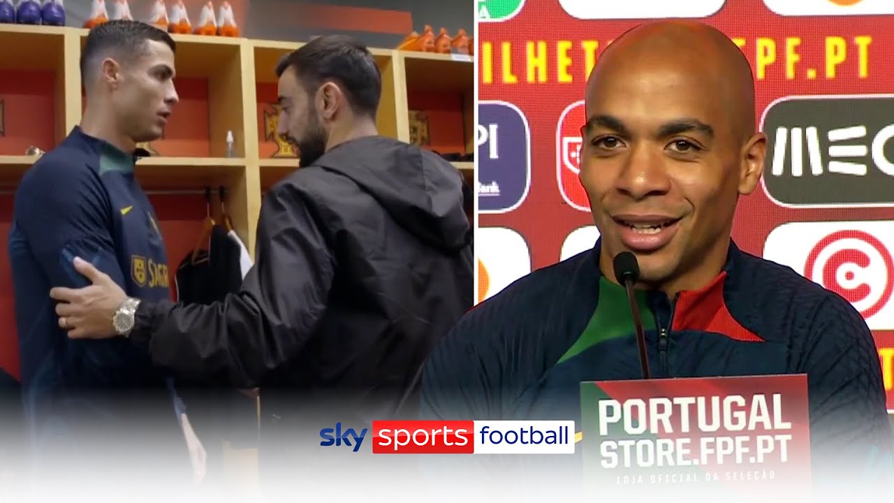 João Mário clears up Ronaldo and Bruno's joke during Portugal meet-up 🤝 backdrop