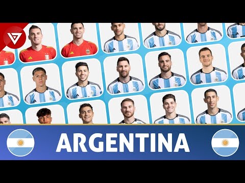 🇦🇷 ARGENTINA Full Squad 2024 - FIFA Matchday v Costa Rica El Salvador March 2024 - Copa America 2024 backdrop