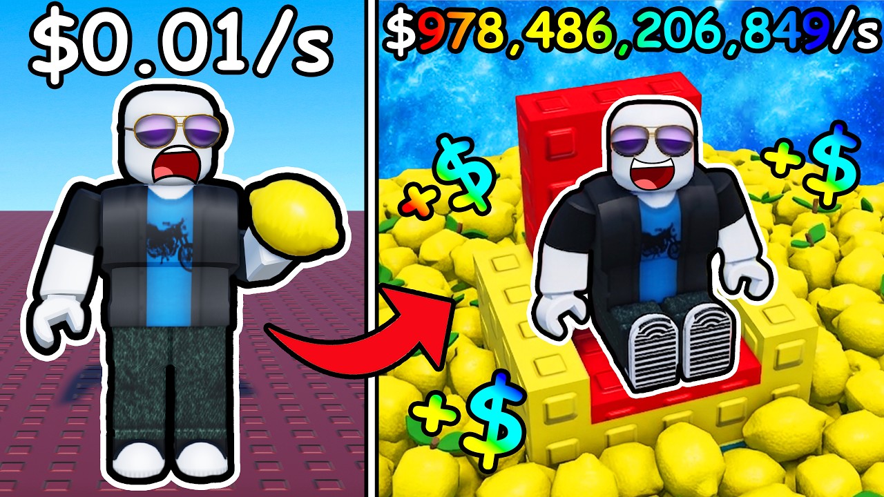 0 to $100 TRILLION by Selling LEMONS in Roblox... background