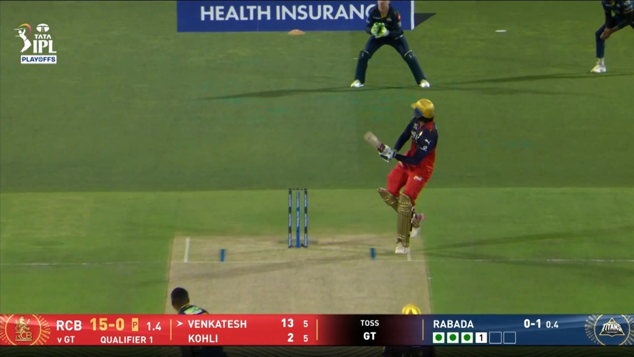 IPL 2026 Q1: RCB vs GT - Venkatesh Iyer Six background