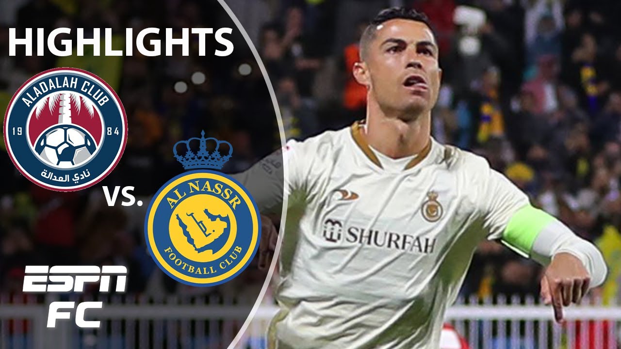 RONALDO AT THE DOUBLE đ„ Al Nassr hits FIVE vs. Al-Adalah! | Saudi Pro League Highlights | ESPN FC background