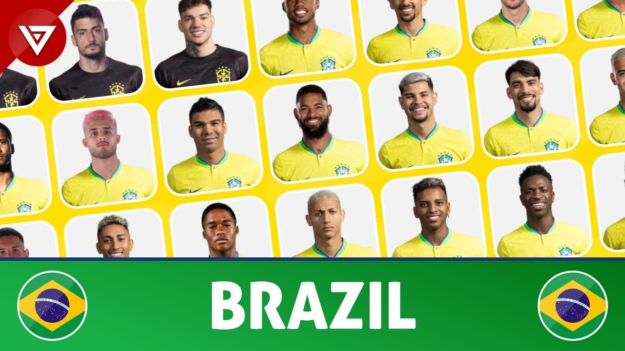 π§π· BRAZIL Full Squad 2024 - FIFA Matchday vs England and Spain on March 2024 - Copa America 2024 background