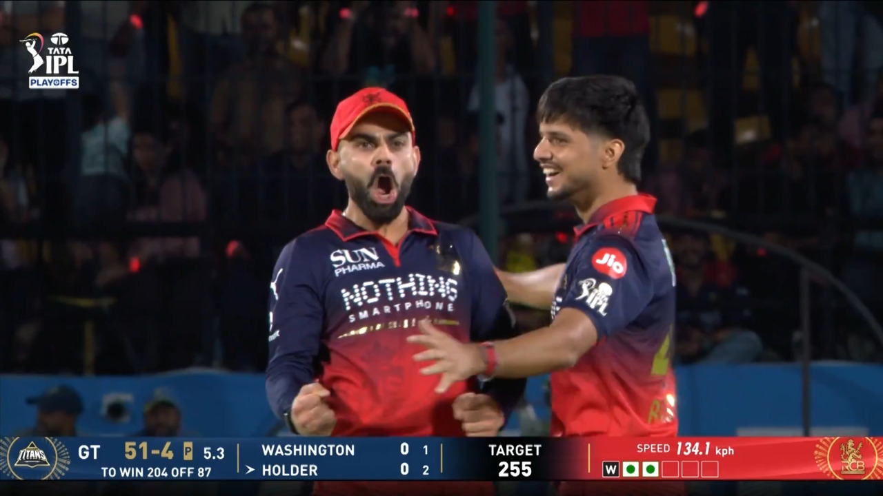 IPL 2026 Q1: RCB vs GT - Fall of Wickets