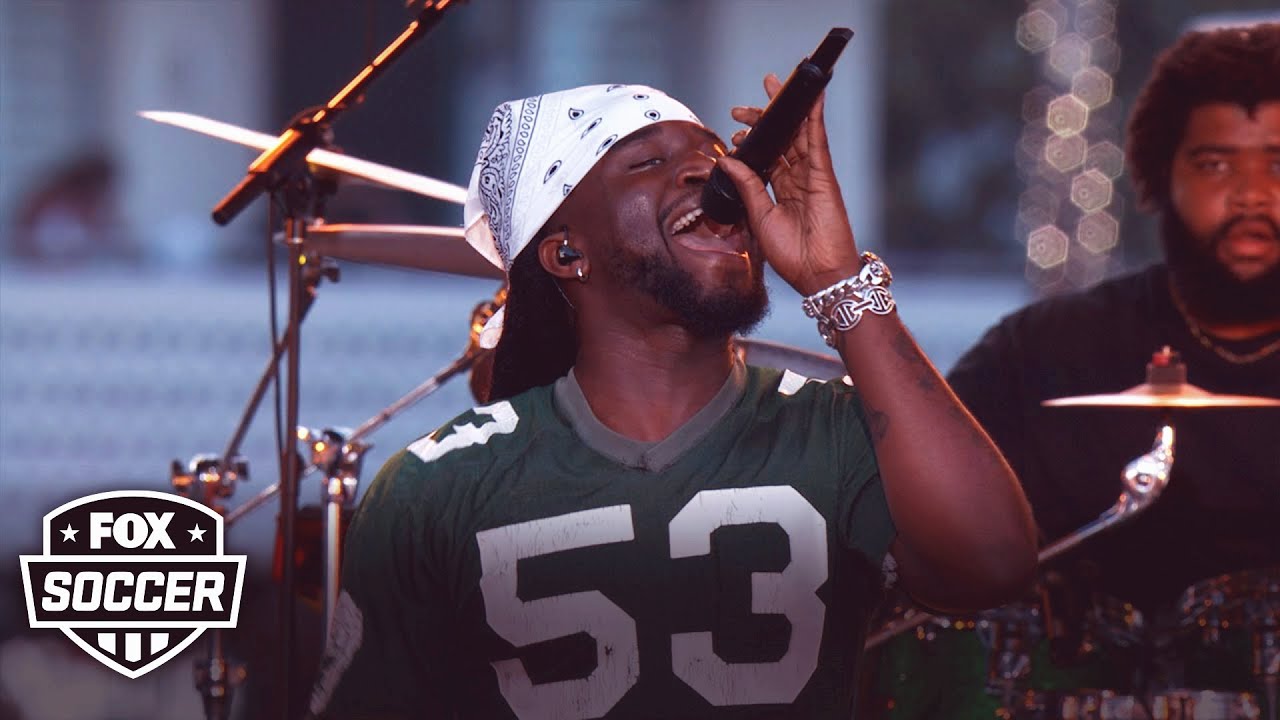 Shaboozey performs 'Last of My Kind' at the FIFA World Cup 26 One Year To Go Show | FOX Soccer background