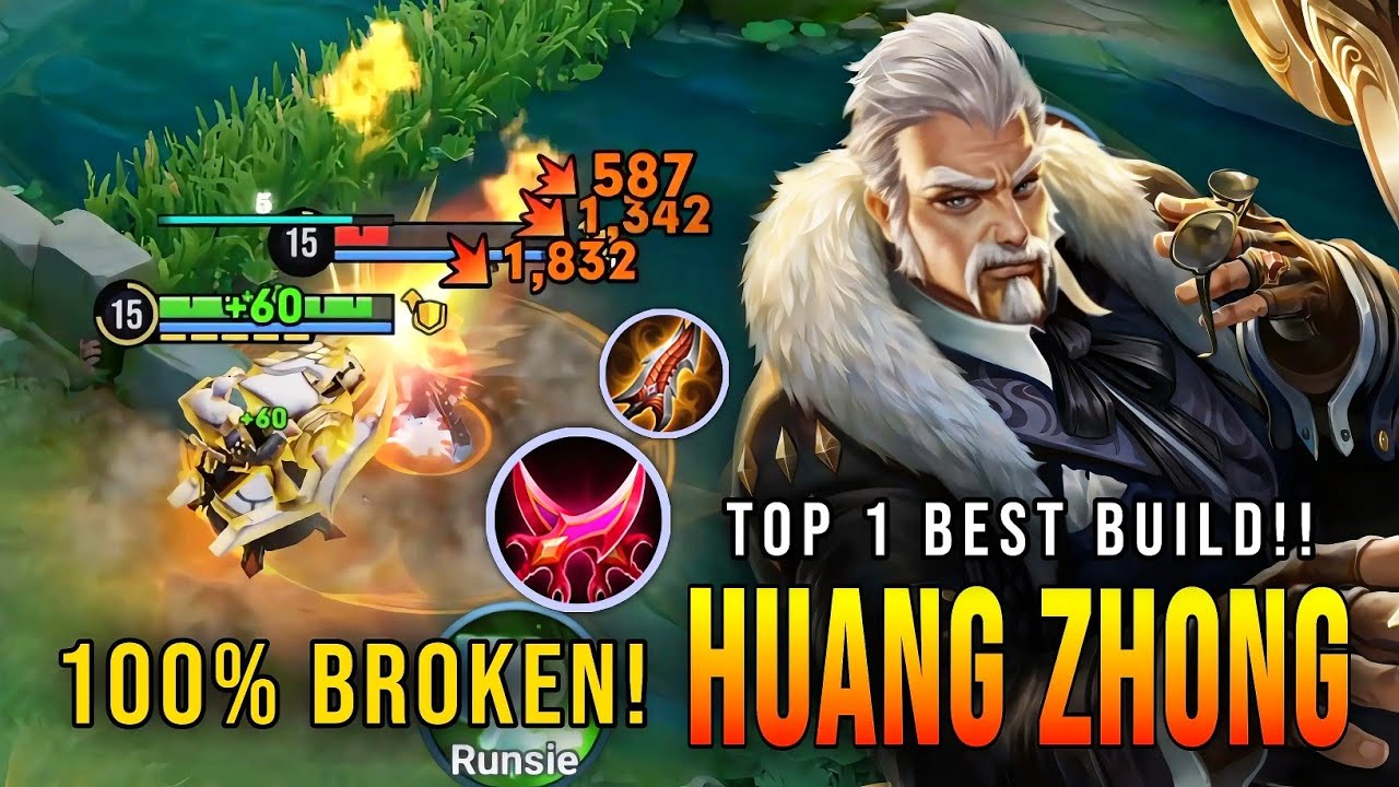 100% BROKEN!! Huang Zhong Deadly Late Game Monster - Top 1 Best Build | Honor of Kings