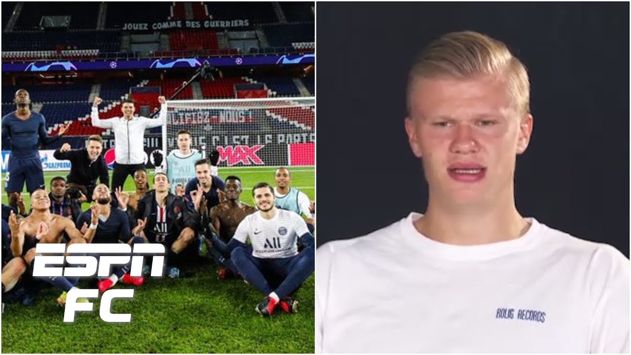Erling Haaland thanks PSG for mocking celebration in Dortmund's Champions League loss | ESPN FC background