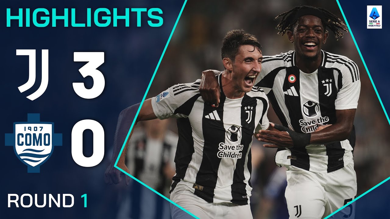 JUVENTUS-COMO 3-0 | HIGHLIGHTS | Bianconeri off to a shimmering start | Serie A 2024/25 background